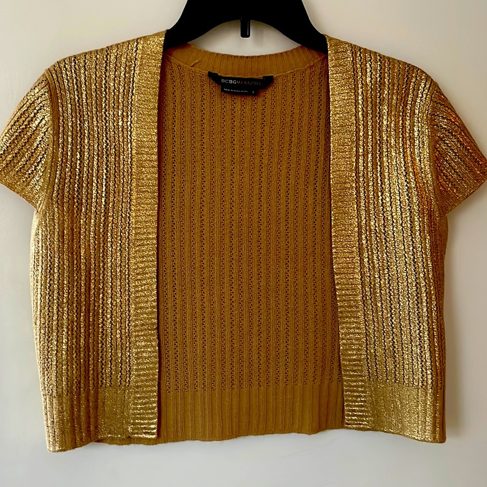 Glittering gold BCBG MaxAzria shrug